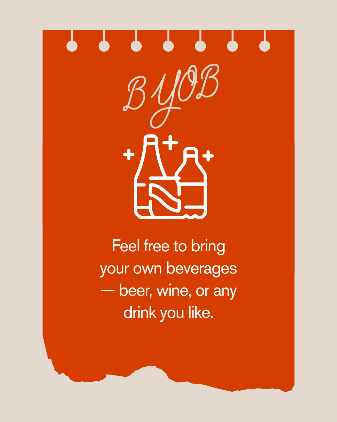 BYOB sign